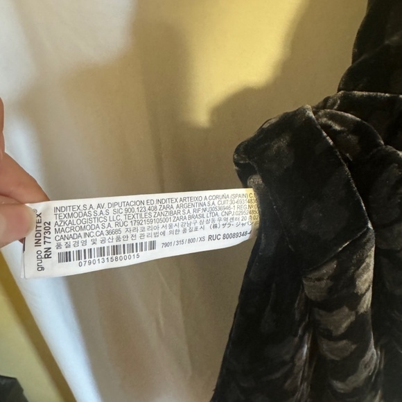 Zara TRF Collection Leopard Print Crushed Velvet and Lace Maxi Dress Size XS - Picture 8 of 12